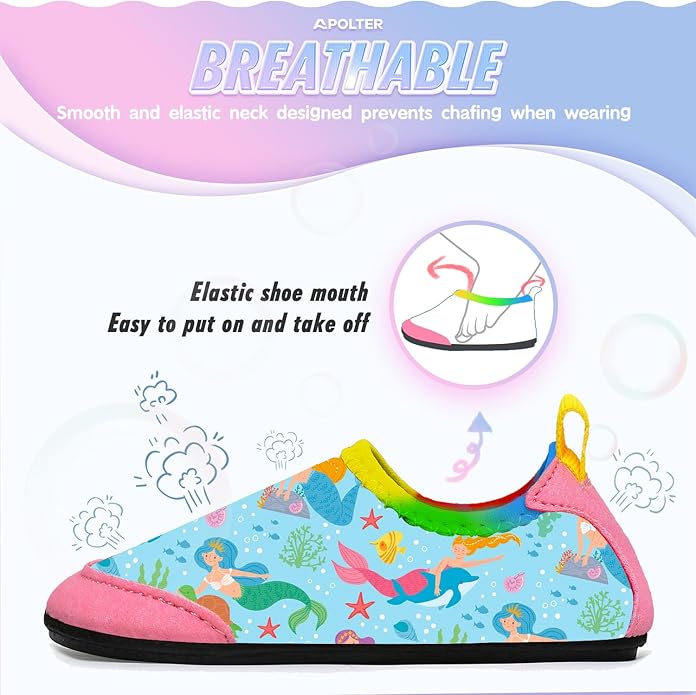 Baby Boys and Girls Swim Water Shoes Barefoot Aqua Socks Non-Slip for Beach Pool Toddler Kids