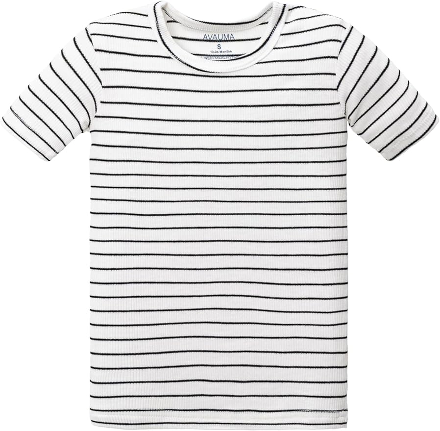 AVAUMA Stripe Pattern Baby Boys Girls Pajama Set Kids Toddler Snug fit Ribbed Sleepwear pjs for Daily Life Style
