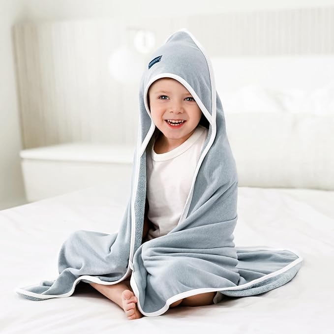 GRSSDER Baby Hooded Towel 2 Pack for Newborn, Super Soft Bath Towels with Original Designs, Ultra Absorbent Knit Terry, Large Toddler Towels with Hood for Boys Girls, Shower Gifts for Infant,34"x 34"