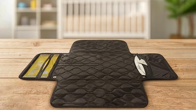 shortyLOVE Biz – Quilted Portable Diaper Changing Pad with Storage & Stroller Strap