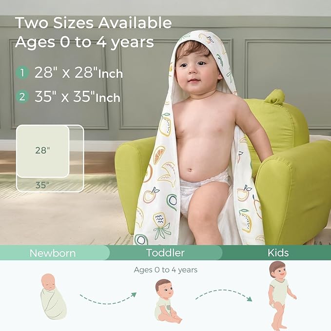 Momcozy Baby Towel with Hooded - Ultra Soft & Absorbent Large Bath Towel Set for Comfort & Gentle on Baby's Skin - Shower Gift & Bath Essential & Baby Registry Search for Newborn,Infant,Toddler,Kids