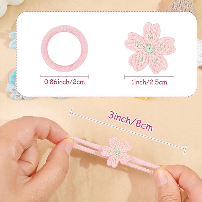 JOYOYO 30PCS 1.25 Inch Baby Girls Hair Ties with Flower,Soft Elastics Ponytail Holders Hair Accessories for Infants Toddlers Baby Girls