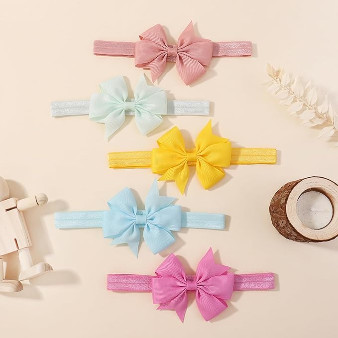 WillingTee Hairband, Baby Girls Headbands 3Inch 40 Colors Grosgrain Ribbon Hair Bows Choice for Baby Girls Infants Toddler Kids Teens and Children