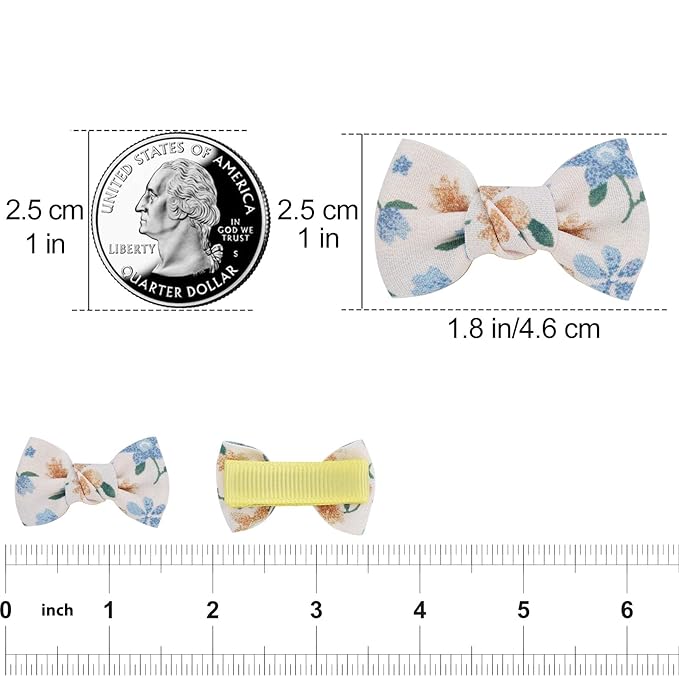 JESSCAT 22 Pcs Hair Clips for Girls with Bows Flower, Fully Lined Alligator Clips and Barrettes, Fabric Handmade Barrettes Hair Accessories for Girls Baby Infants Toddler Kids