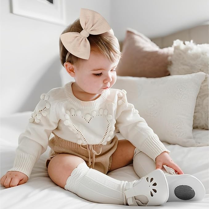 YanJie Baby Girls Nylon Headbands Newborn Bows Handmade Hair Bows Hairbands Hair Accessories for Newborn Infant Toddlers Kids (4.5bow 12colors)