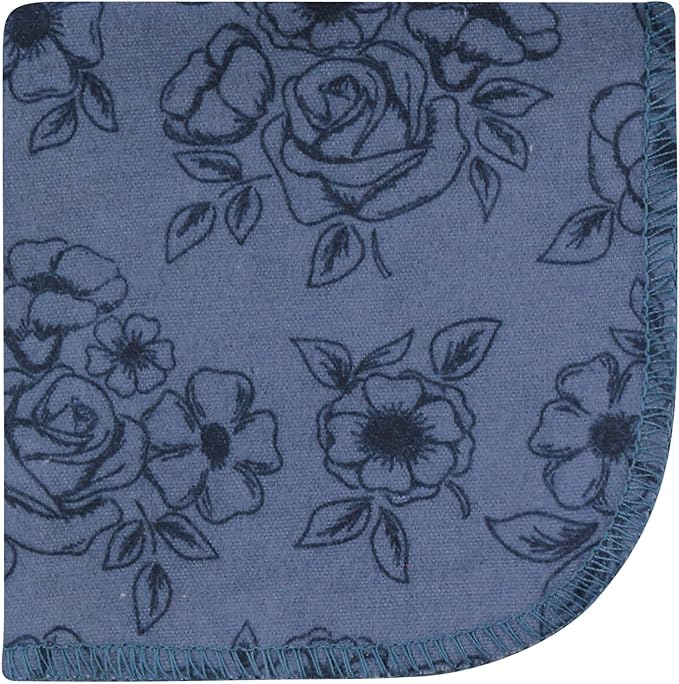 Hudson Baby Unisex Baby Flannel Cotton Washcloths, Dusty Rose Floral 10 Pack, One Size