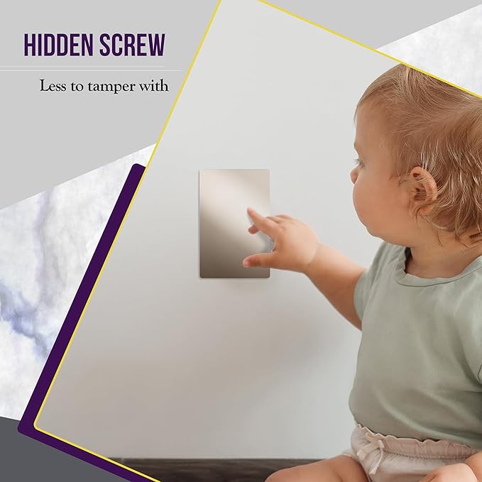 ENERLITES Screwless Blank Wall Plate, Child Safe Blank Device Outlet Cover, Standard Size, 1-Gang 4.68" x 2.93", Polycarbonate Thermoplastic, UL Listed, SI8801-NK, Nickel