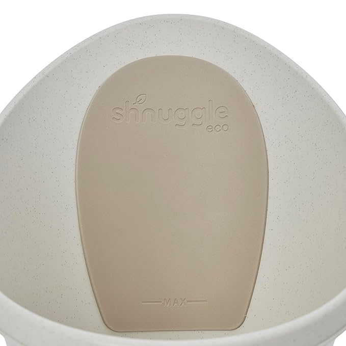 Shnuggle ECO Newborn Baby Bath | Recycled Material with Built-in Support Bump and Soft Backrest | Suitable from Newborn | Includes Water Plug | Cookies and Cream Colour | Beige Taupe Speckled