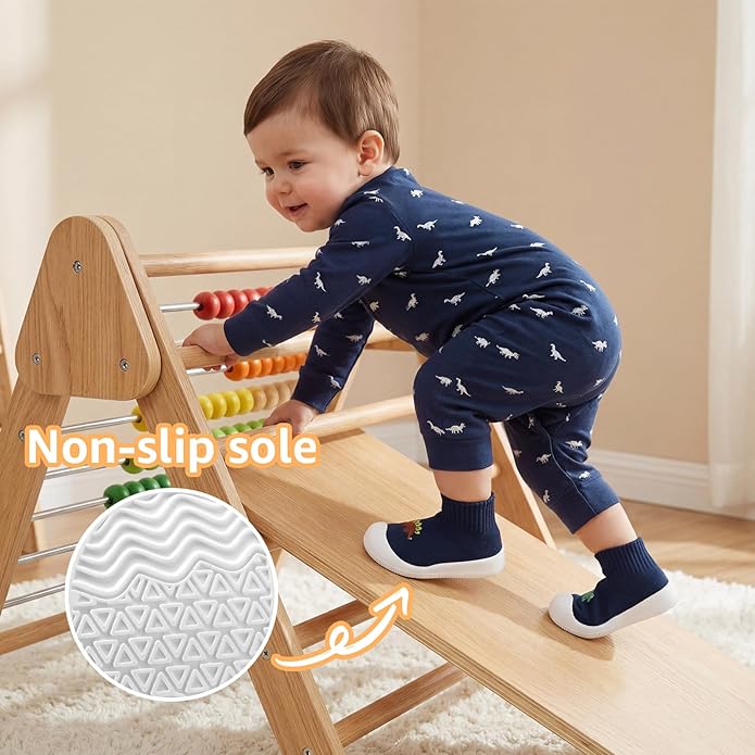 STQ Baby Socks Shoes Toddler Wide Toe Box Non-Slip Slippers Infant Walking Shoe Soft Baby Boys Girls Lightweight Sneakers