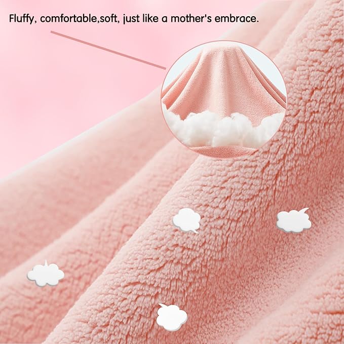 Toddler Bath Towel Baby Towels with Hood 27.5"X55" Ultra Absorbent Soft Bathrobe Blanket Kids Shower Towel for Girls and Boys(Pink Cat)
