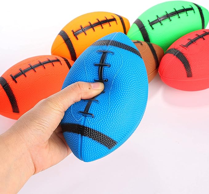Shindel 6PCS Mini Inflatable Football, 6.3 inch Waterproof Footballs Toys for Kids Perfect Outdoor & Indoor Games, Summer Pool Beach Toy, Birthday & Football Lovers Party Favors
