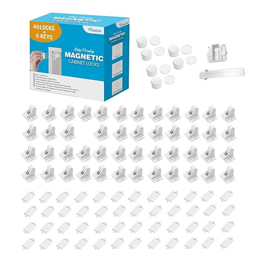 Vmaisi Magnetic Cabinet Locks for Babies (Standard, Count, 48.00)