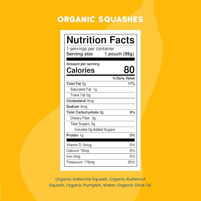Serenity Kids 6+ Months Organic Veggie Puree Baby Food Pouches - USDA Organic Veggie Blend for Toddler Food - No Added Sugar Snacks - BPA-Free Baby Pouches - 3.5 Oz, 6 Pack