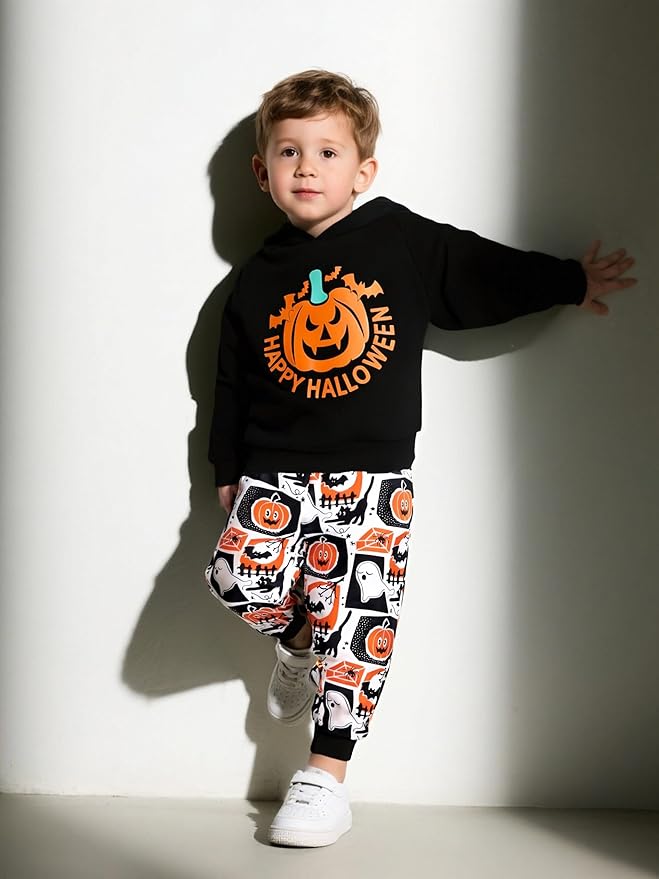2-6T Toddler Baby Boy Clothes Color Blocking Hoodies + Pants Fall Winter Outfits