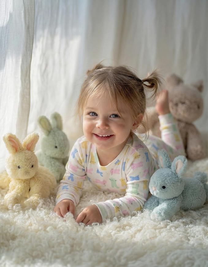 moimoln Sibling Matching 6M-8Y Soft Warm Cotton Modal Character Long Sleeve Snug-Fit Pajama Long Sleeve Sleepwear Daily