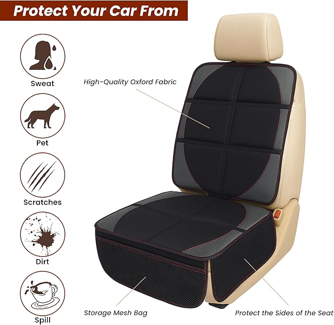 Extra-large Car Seat Protector for Child Car Seat Protector Under Baby Car Seat,Car seat Protector Car Seat Cover Universal Durable Waterproof for Dog Vehicles,Thick Pad,Anti Slip Backing- Full Cover