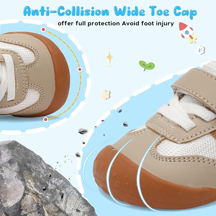 Scurtain Baby Shoes Boy Girl First Walking Shoe Infant Crib Breathable Sneakers Lightweight Barefoot Shoes for Babies