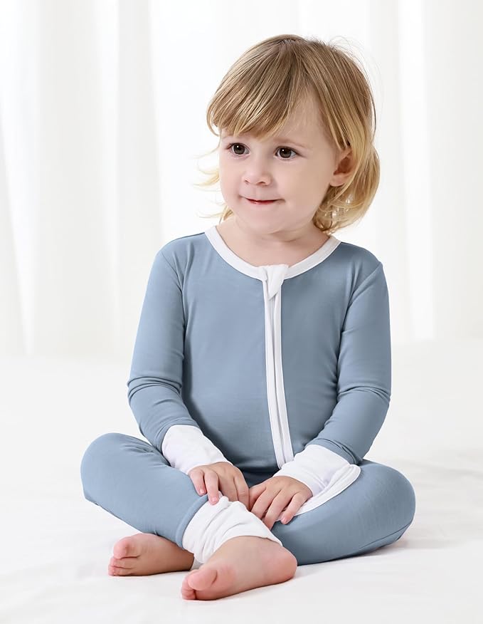 Baby Zippered Rompers Newborn Pajamas Sleepers Long Sleeve Jumpsuits Infant Zipper Romper-Viscose from Bamboo