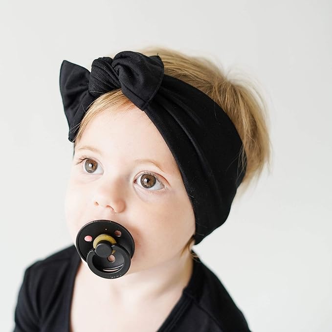 KYTE BABY Rayon Made From Bamboo Bow, (0-3 Months, Midnight)