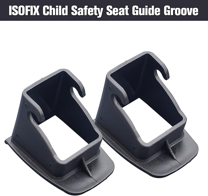 ISOFIX Interface Belt Latch Guide, 4Pcs Black Car Seat Latch Guides, ISOFIX Latch Guide Groove Bracket Connector for Car Seats (4Pcs Black)