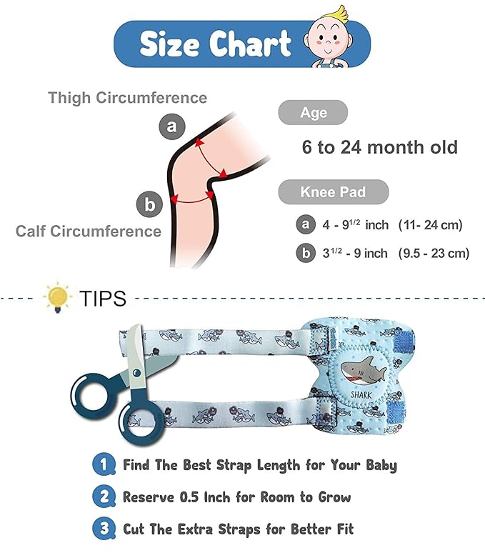 Simply Kids (2nd Gen.) Baby Knee Pads for Crawling (2 Pairs), CPSIA Certified - Comfortable Knee Protector for Toddler, Infant, Girl, Boy, Crawler - Rodilleras para Bebe