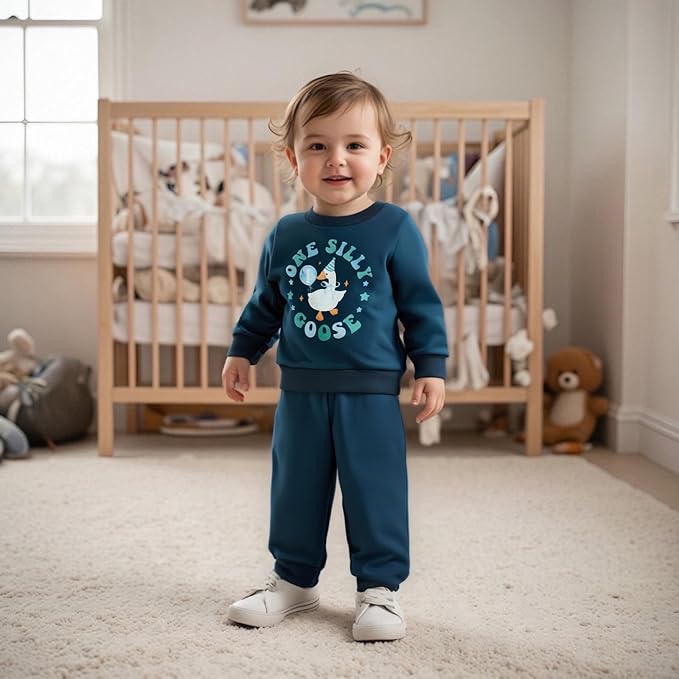 Infant Baby Boy Fall Clothes Set Funny Letter Sweatshirt Pant Outfit Toddler Winter Clothes 6 12 18 Months 2T 3T