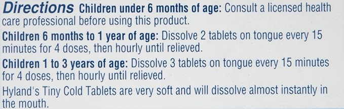 Hyland's Baby Tiny Cold Tablets, Daytime, Infant and Baby Cold Medicine, Decongestant, Runny Nose and Cough Relief, 125 Quick-Dissolving Tablets