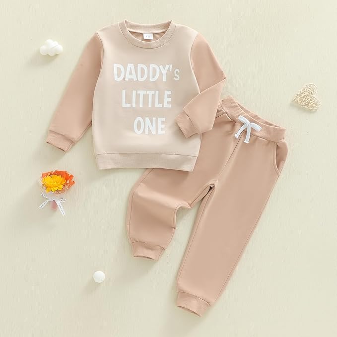 ZAXARRA Toddler Newborn baby boys Fall Outfits Long Sleeve Letter Print Sweatshirt Tops Pocket Pants Casual Clothing Sets