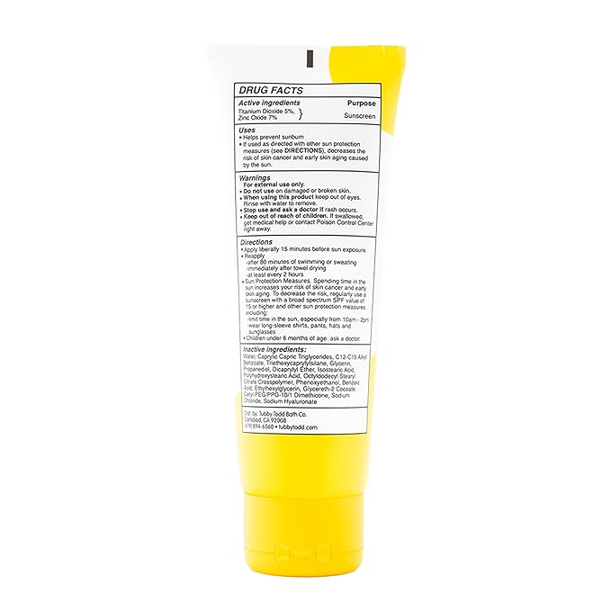 TUBBY TODD Mineral Sunscreen SPF 50 - Broad Spectrum Sunscreen Lotion for Kids - Water-Resistant for 80 Minutes - Safe for Sensitive Skin - Non-Greasy Feel - 2 Pack, 4 Fl Oz