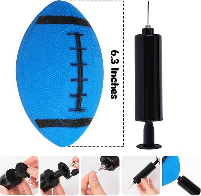 Shindel 6PCS Mini Inflatable Football, 6.3 inch Waterproof Footballs Toys for Kids Perfect Outdoor & Indoor Games, Summer Pool Beach Toy, Birthday & Football Lovers Party Favors