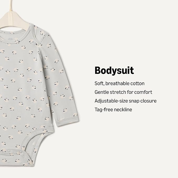 Amazon Essentials x Sofia Grainge Unisex Babies' Long Sleeve Crew Neck Bodysuit