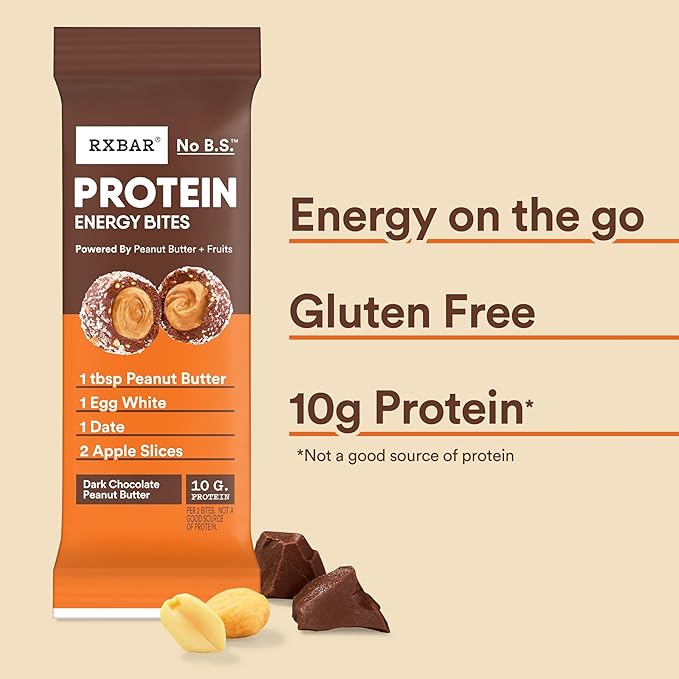 RXBAR Protein Energy Bites, Gluten Free Energy Snacks, Protein Snacks, Variety Pack (20 Bites)