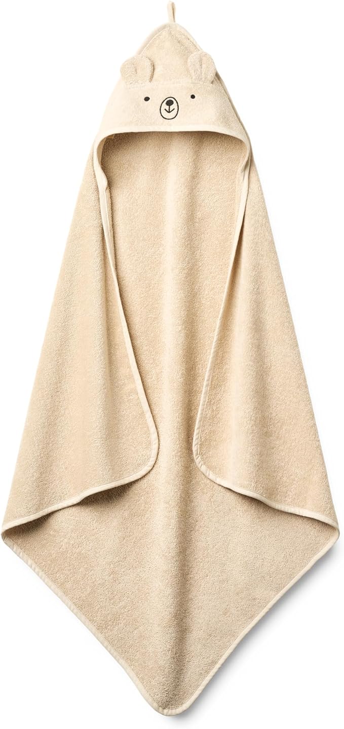 Baby Hooded Towel – Organic Cotton Baby Bath Towels – Baby Towels, Baby Bath Towels for Baby Boy, Baby Girl, 32" x 32" Super-Soft and Absorbent Baby Towels for Newborn (Bear - Fog)
