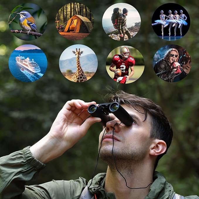 POLDR 12X25 Small Pocket Binoculars Compact Adults,Mini Kids Binoculars Boys for Bird Watching,Concert Theater Opera