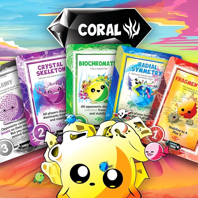 Doomlings Castle Glass Expansion – 37 New Traits, 2 Ages & Mystery Holofoil Card Bolster Pack – Board Game Expansion Adds Fish Shell Coral Classes & Bonus Point System for Collectors & Players