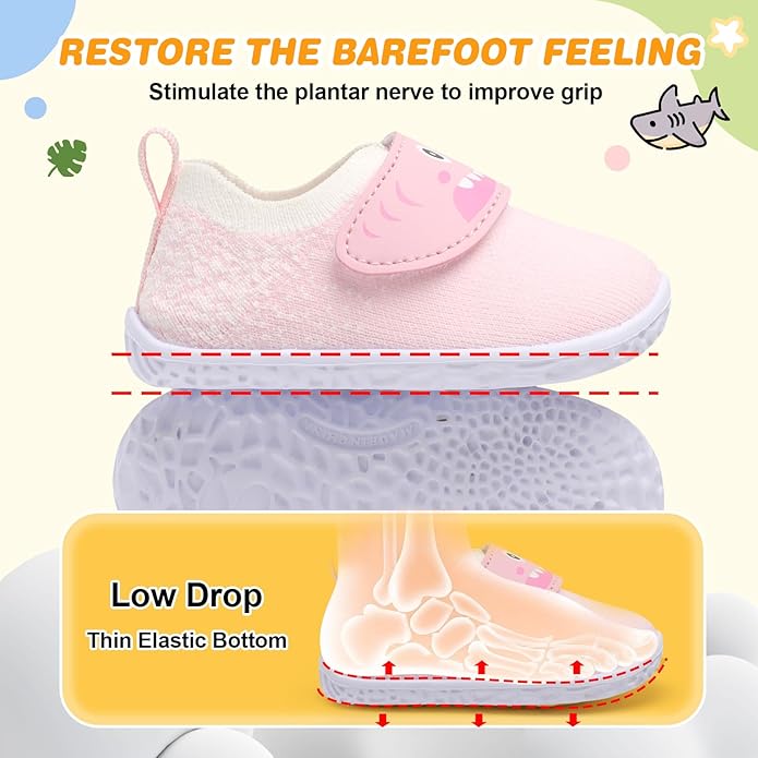 L-RUN Baby Shoes Boys Girls First Walking Shoes Infant Sneakers Toddler Crib Shoes Lightweight Breathable Non-Slip Soles