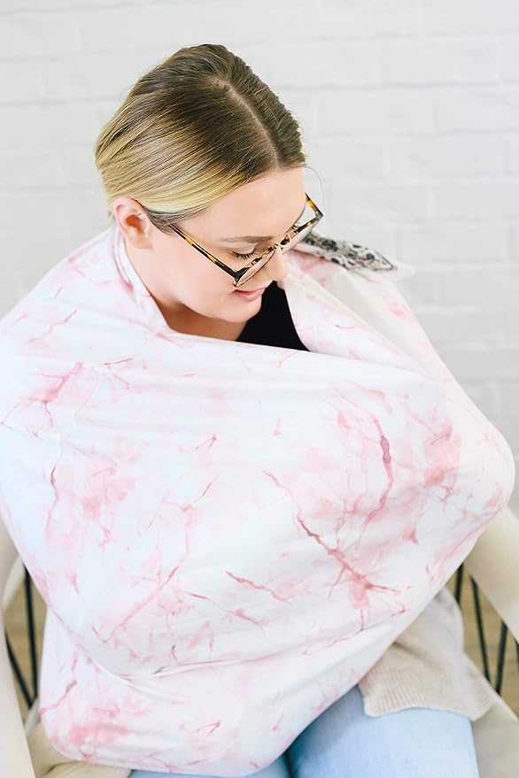 Copper Pearl Multi-Use Cover: Car Seat, Nursing, Stroller Cover - Stretchy Rayon Fabric, All-Season Use, Roxy