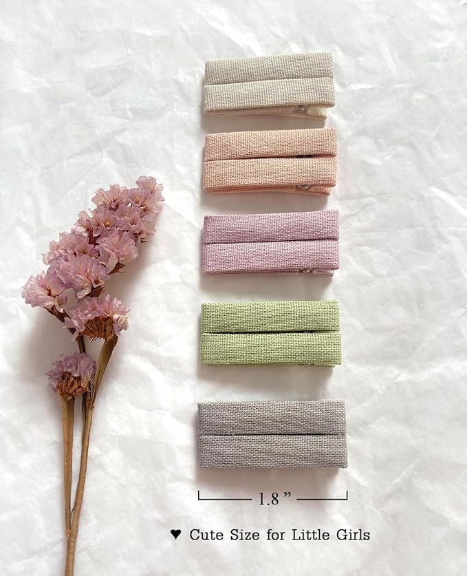 Cherssy Hair Clips for Baby Girls' Fine Hair, 20Pcs Solid Colors Fully Lined Alligator Clips for Toddlers Kids School Age Girls, Handmade Hair Accessories and Barrettes