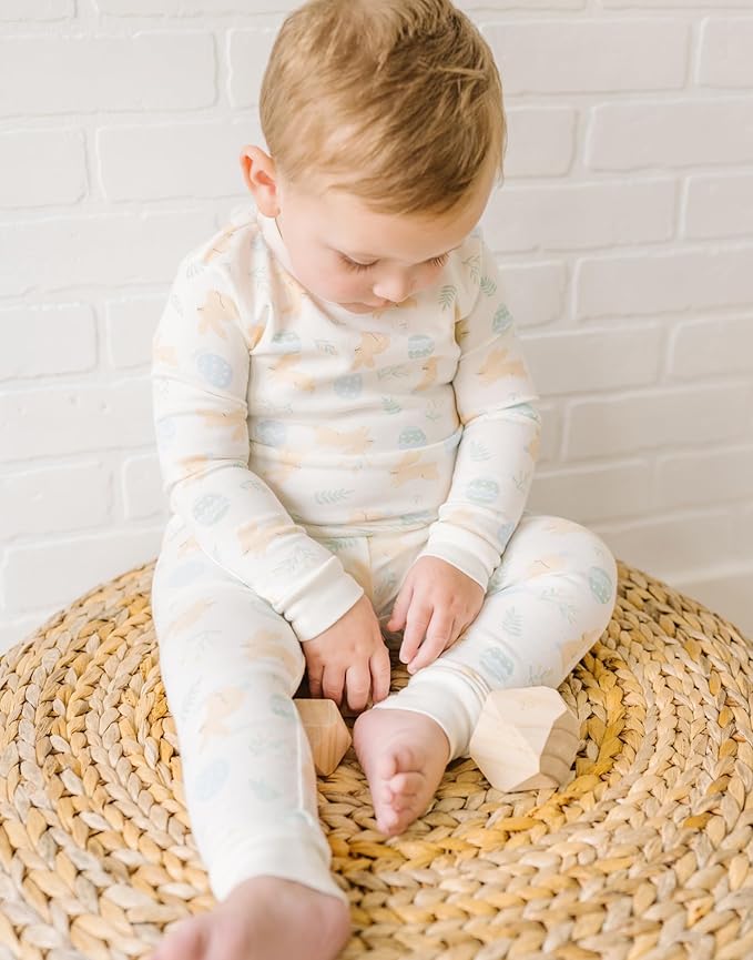 moimoln Sibling Matching 6M-8Y Soft Warm Cotton Modal Character Long Sleeve Snug-Fit Pajama Long Sleeve Sleepwear Daily