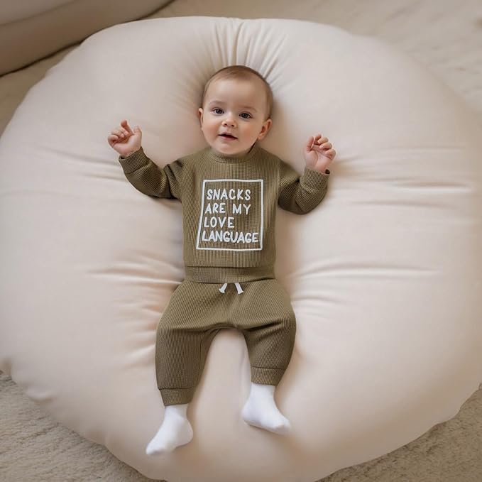 Infant Baby Boy Fall Clothes Set Funny Letter Sweatshirt Pant Outfit Toddler Winter Clothes 6 12 18 Months 2T 3T