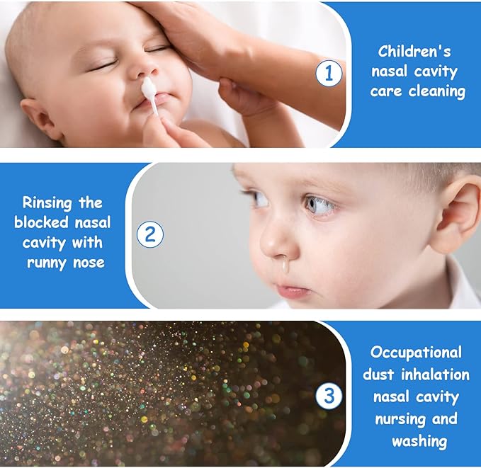 Vicloon Baby Nasal Irrigator, 4PCS Nasal Syringe for Baby, Syringe Nasal Irrigator with Cleanable and Reusable Silicone Nasal Suction Tip forIrrigation, Nasal Spray, Nasal Hygiene（Color）