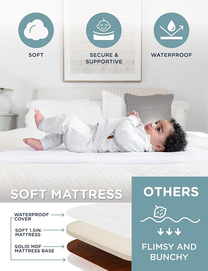 Baby Delight Beside Me Dreamer Bassinet | Bedside Sleeper & Baby Bassinet | 6-Position Height Adjustment | 100% GOTS Certified Organic Cotton Fabric | Organic Sage
