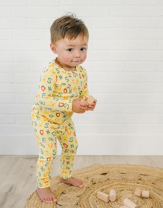 moimoln Sibling Matching 6M-8Y Soft Warm Cotton Modal Character Long Sleeve Snug-Fit Pajama Long Sleeve Sleepwear Daily
