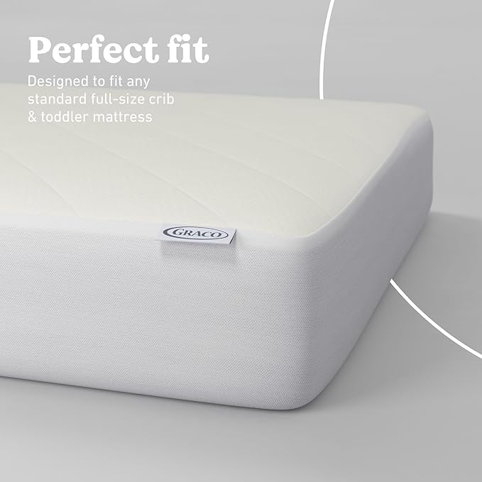 Graco Premium Crib Mattress & Protector Value Bundle (2-Pack) – Includes GREENGUARD Gold Certified Crib & Toddler Mattress, GREENGUARD Gold Certified Waterproof Protector