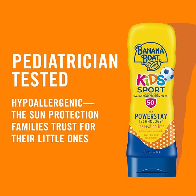 Banana Boat Kids Sport Lotion, SPF 50+, 6oz each, Twin Pack