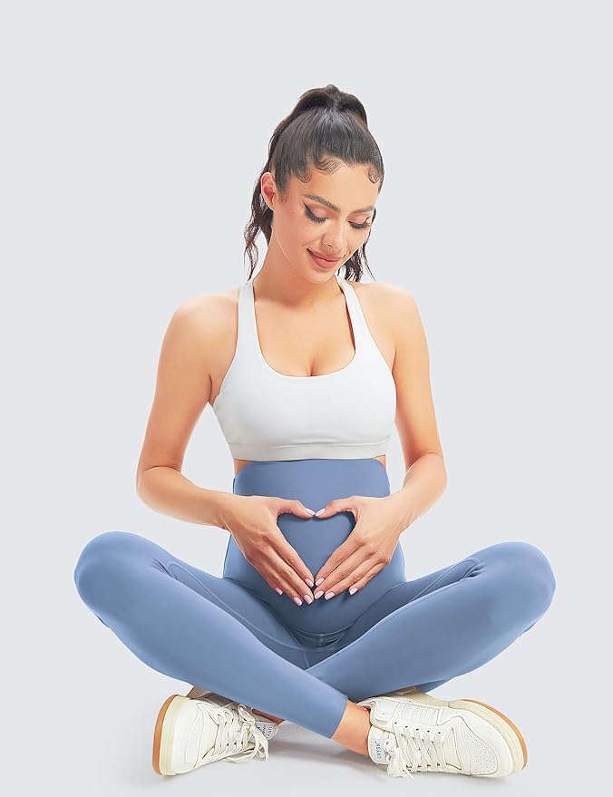BONVIGOR Women's Maternity Leggings Over The Belly Bump Workout Full Length Leggings Running Active Yoga Pants