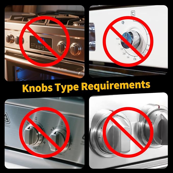 5PCS Stove Knob Covers for Child Safety - Fit Knobs with Diameter Under 2.4". Heat Resistant, Child Proof Lock with Strong Adhesive & Oil-Proof, Semi-Transparent Cover for Stove and Oven Knobs (Black)