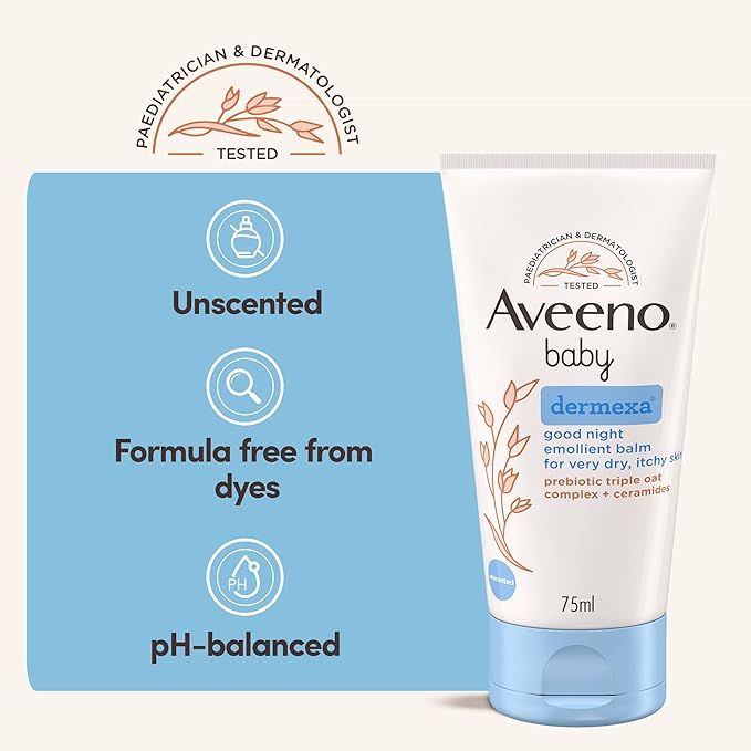 Aveeno Baby Dermexa Good Night Emollient Balm, 75 ml