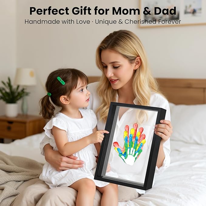 Omrhvi Family Handprint Kit, DIY Craft Keepsake, Hand Print Photo Frame, Family Gifts for New Mom, New Baby, New Parents, Grandparents, Mother's Day, Father's Day, Adoption Day, Anniversary