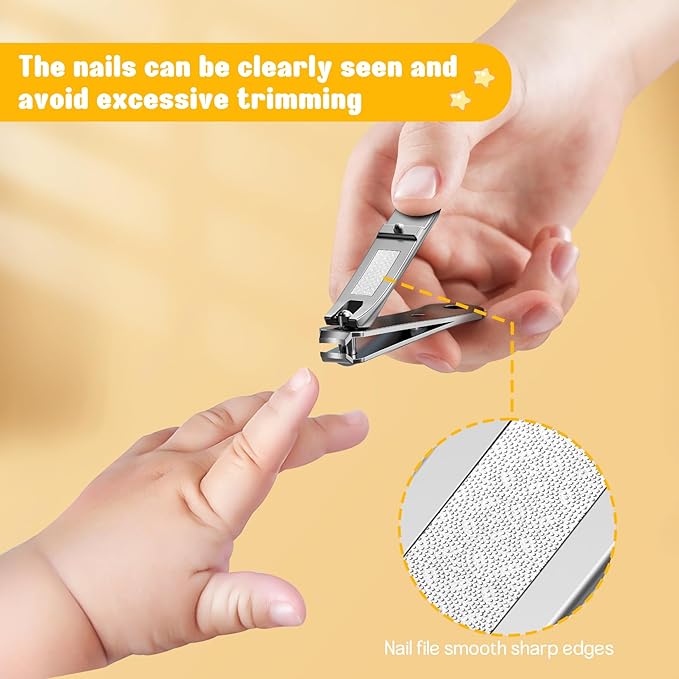 FVION Kids Nail Clippers, Small Jaw Baby Nail Clipper Trimmers for Infants and Toddlers, Precision Children Nail Clippers Nail Grooming Tool for Tiny Fingers and Toes - Silver
